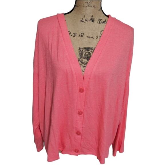 Lane Bryant Super Soft Pink Lightweight Cardigan Sweater Plus Size 22/24 3X new! - Picture 2 of 8